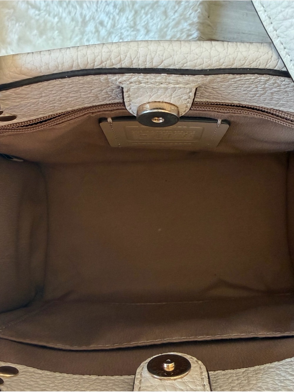 Coach dempsey tote bag 22 in off white leather and bow - Picture 9 of 12